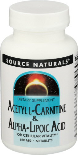 source naturals acetyl l carnitine 500 mg - L-Carnitine & Alpha Lipoic Acid 500/150mg - 60 tablet cognitive
